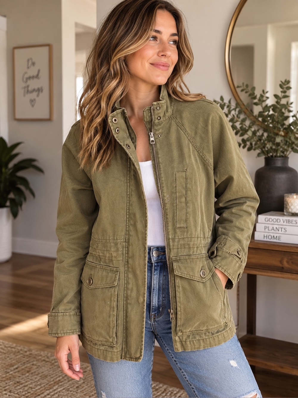 Madewell women’s Olive Green Utility Jacket size XS